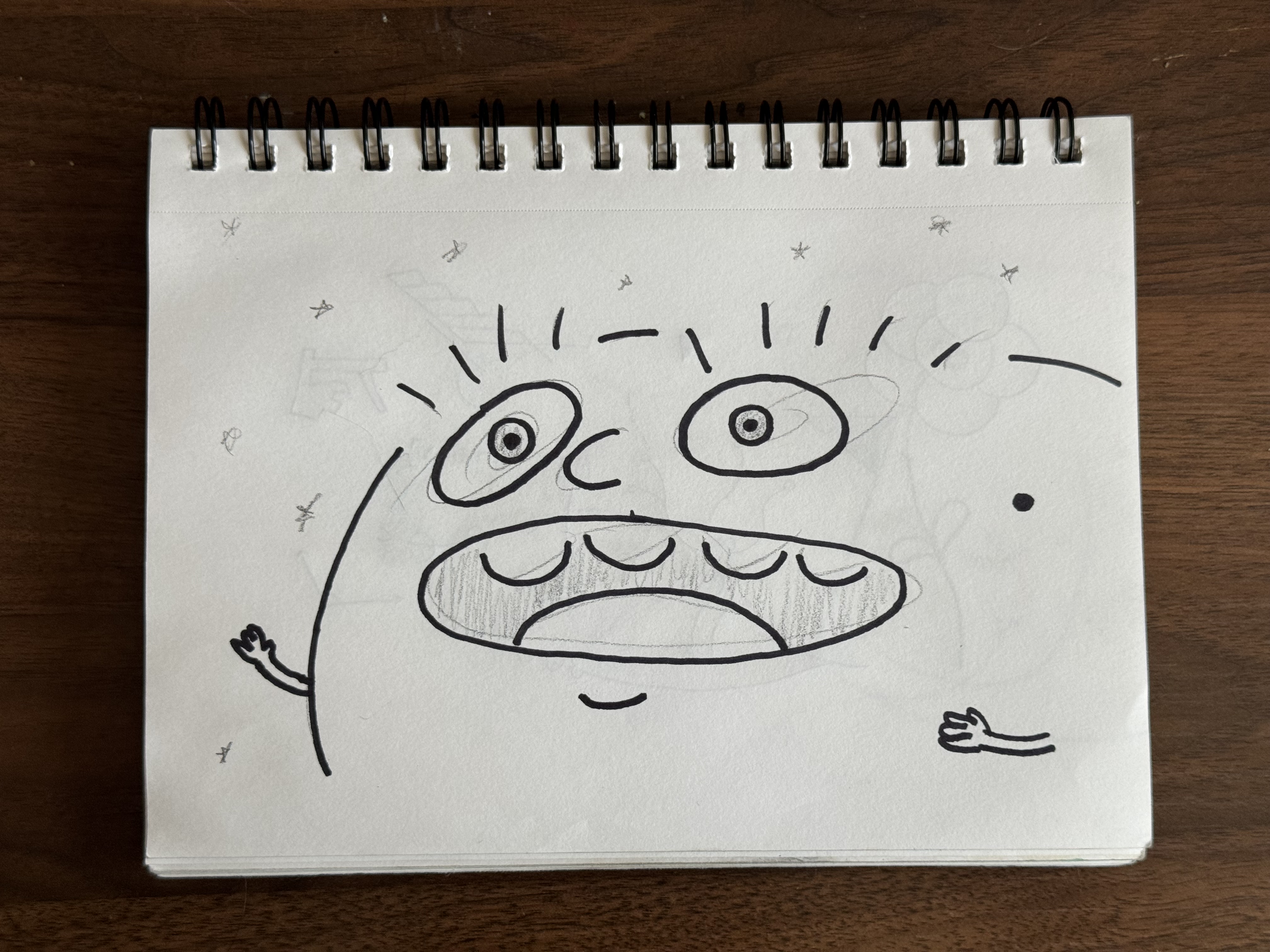 an excited fella with stars in the background